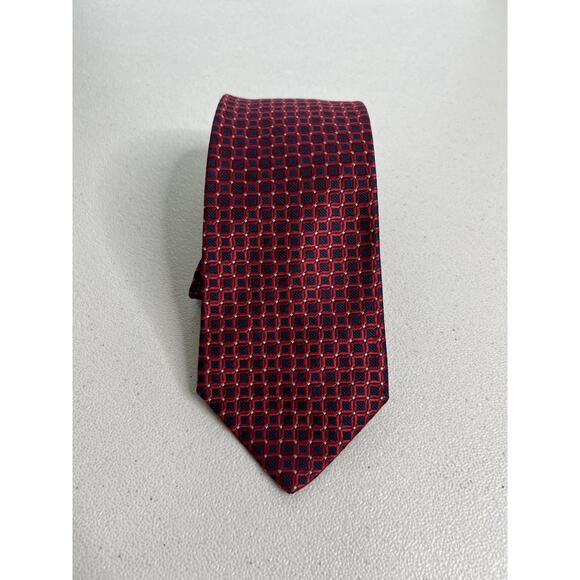 Nautica Red, Blue Geometric Pattern 100% Silk Made in USA Tie NWOT - Picture 1 of 7